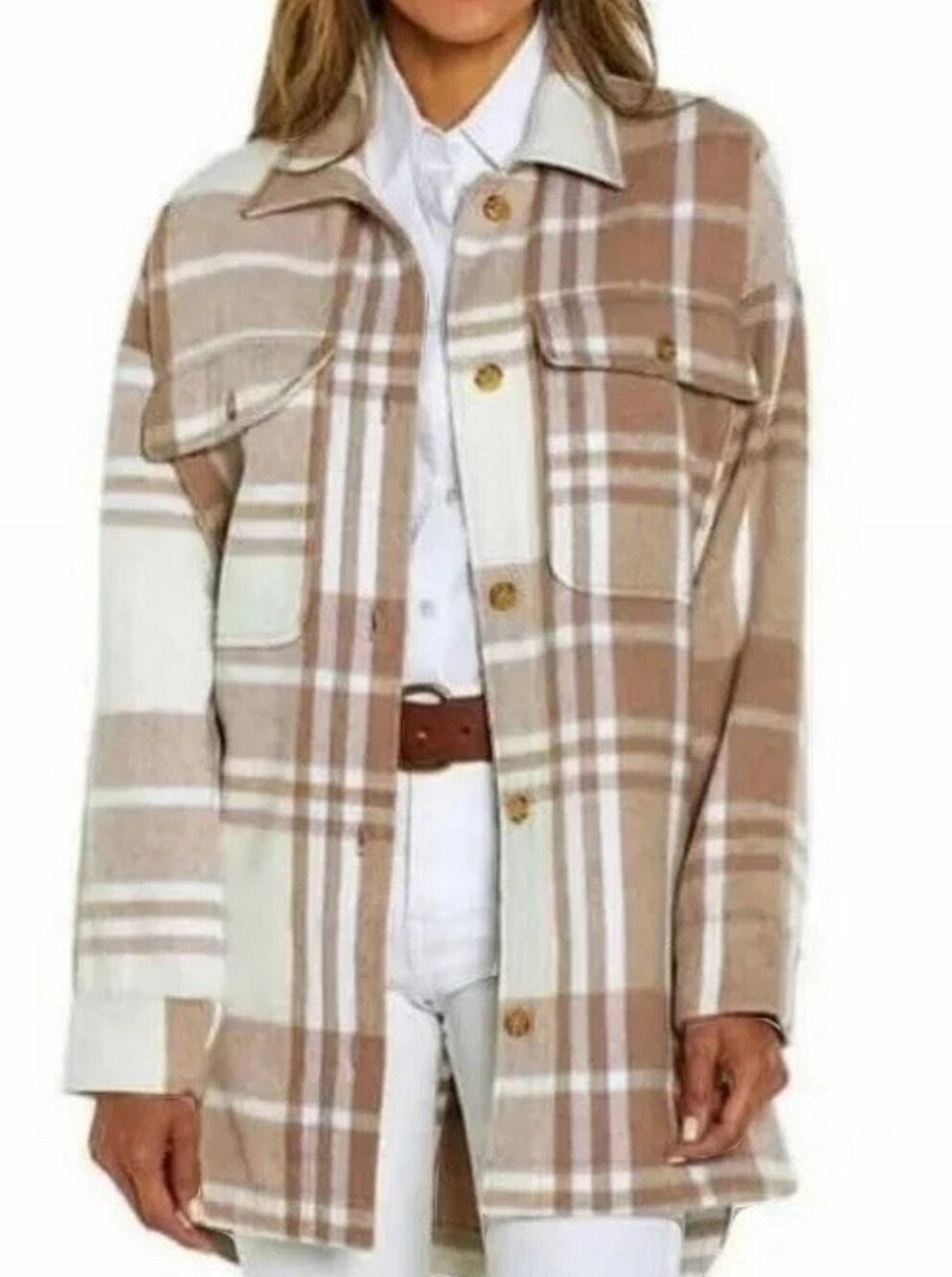 BANANA REPUBLIC OVERSIZED PLAID SHIRT JACKET SHACKET WITH POCKETS LIKE NEW XS